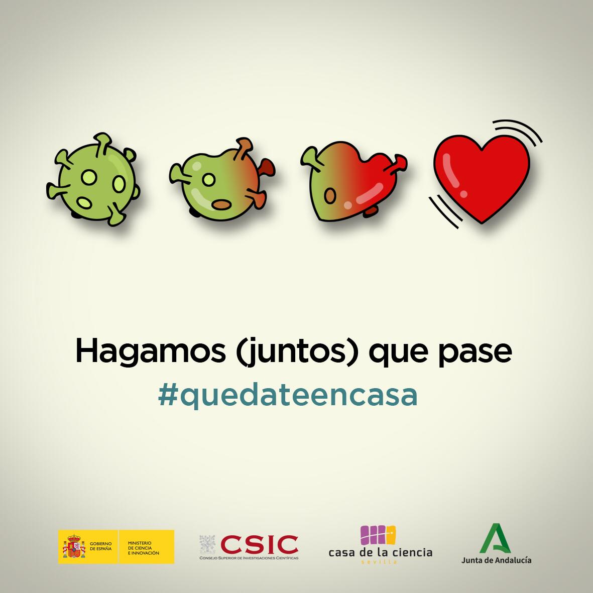 Consejería de Industria, Energía y Minas (@industriaand) on Twitter photo ♥️ Hagamos juntos que pase
#QuedateEnCasa
Con este mensaje, los compañeros de <a href="/CasaCiencia_Sev/">Casa Ciencia Sevilla</a>, nos animan durante el confinamiento.
#COVID-19 ♥️ Hagamos juntos que pase
#QuedateEnCasa
Con este mensaje, los compañeros de <a href="/CasaCiencia_Sev/">Casa Ciencia Sevilla</a>, nos animan durante el confinamiento.
#COVID-19