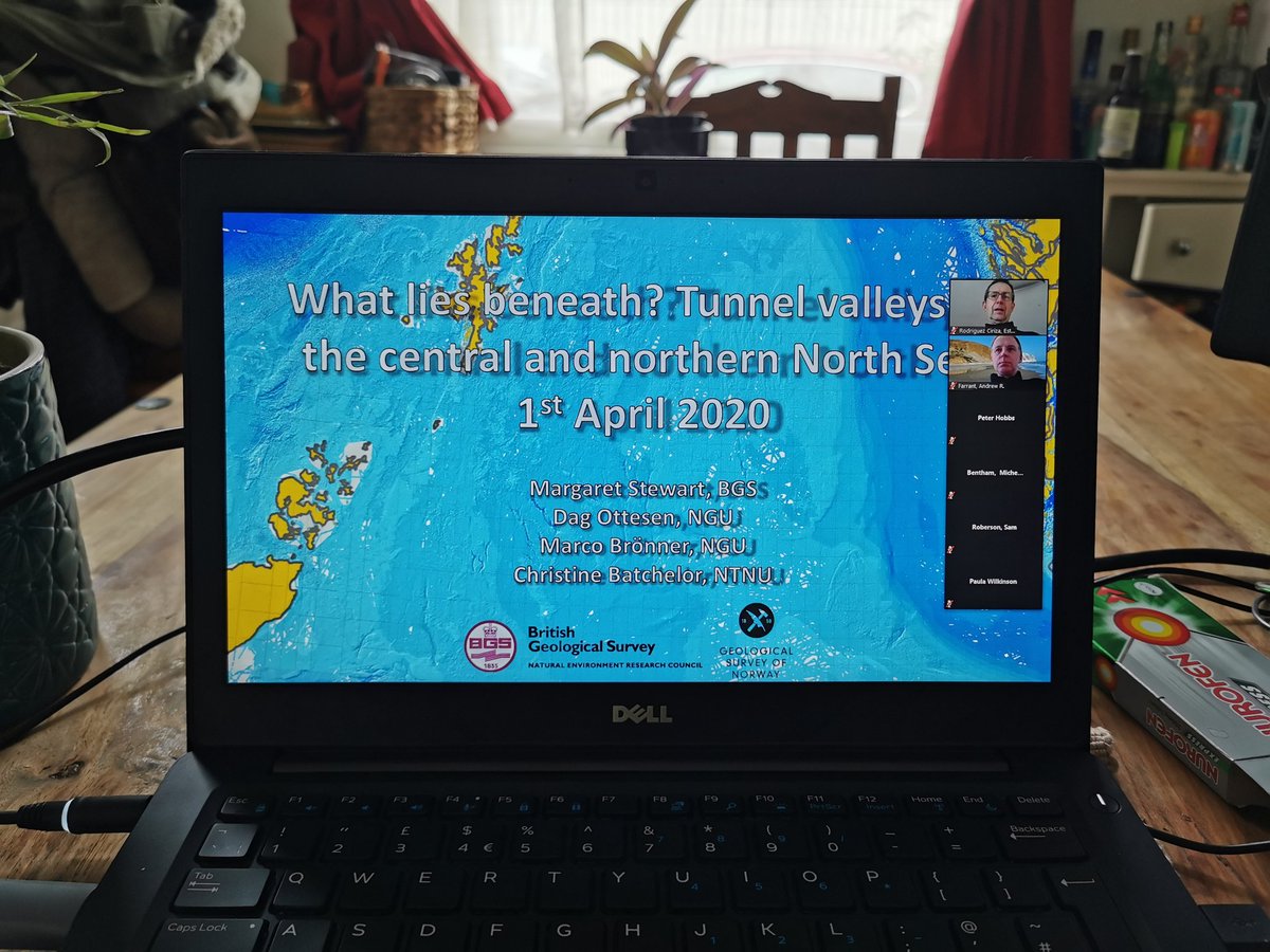 penelopebabs's tweet photo. Love that we're still able to take part in @BritGeoSurvey's Lunchtime Lectures! This one is only different in that we're all tuning in from home, not our respective offices #BGSfromHome https://t.co/Xzby2OhQdB