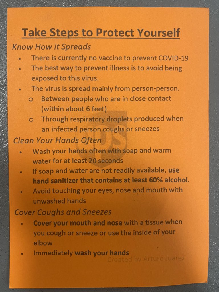 cerritospreload's tweet photo. Safety Activity: How to protect yourself from COVID-10 #StaySafe #PreloadSafety #DoTheFive #Sanitize #WashYourHands @jrindafernshaw @NikkiBemis @JonJbierly @UPS @MaryMar16651246 https://t.co/d04ZEUKqJf