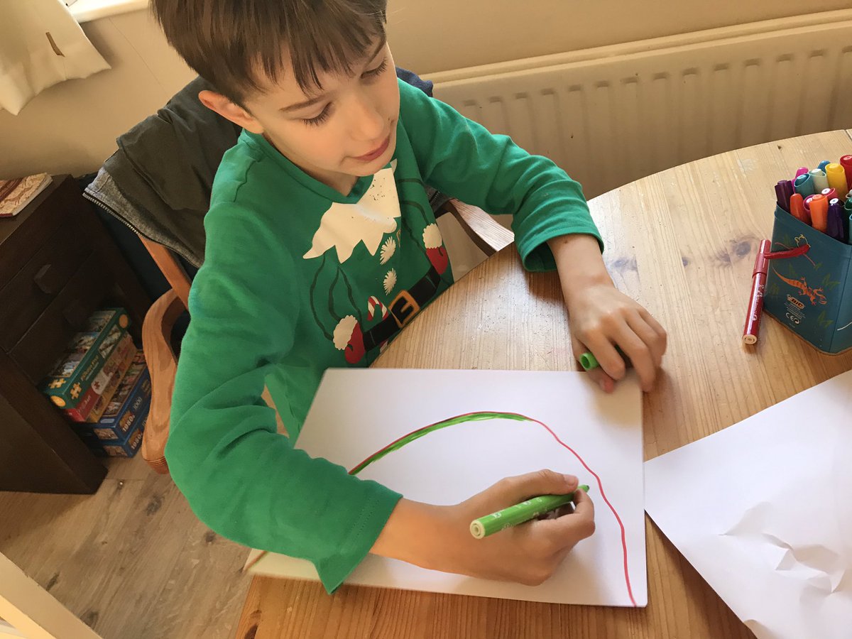 KnightHolliday's tweet photo. @LoosePrimary William and Alex have been colouring rainbows to send to Nightingale Hospital https://t.co/K1wEUnIw01