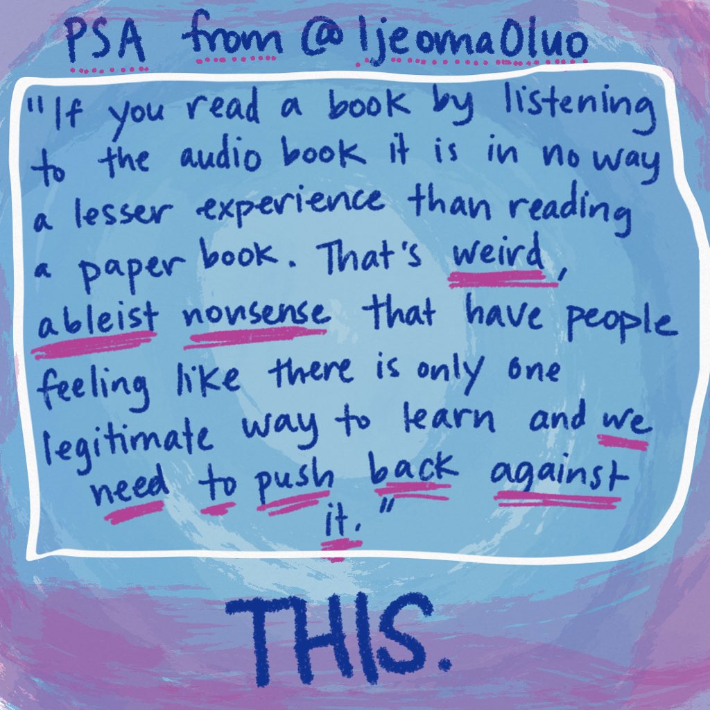 irisdagmar's tweet photo. It’s #readingwritingwednesday for our district today. If you need some ideas for what to #readwithyourears the #ESVMLibrary has you covered. https://t.co/0YnRwuccev @IjeomaOluo #elachat #tlchat #covid19lib #covid19librarian #maineschoollibraries #highschoollibrarylife https://t.co/qMkWAu4gFo