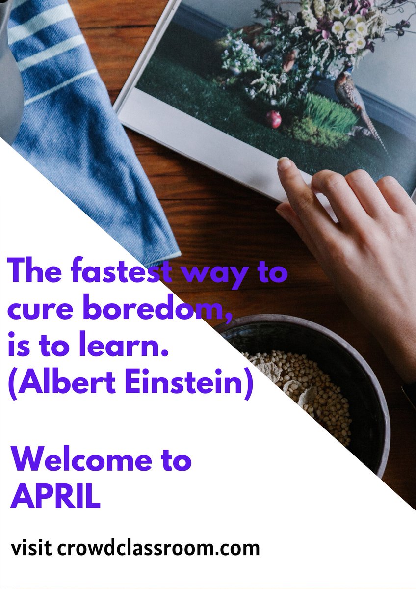 crowdclassroom's tweet photo. In this 'stay at home' period, we know that it can be boring but learning can be a faster way to cure this boredom.

To start learning, visit https://t.co/zmpvnmuY5m. https://t.co/SM8YZnbuZO