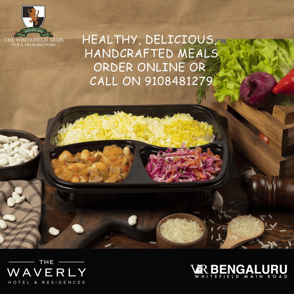 Turn this quarantine time into your quality time. Get The Whitefield Arms experience delivered at your doorstep with healthy, delicious and carefully packed meals. Please click on bit.ly/2WZqsz2  or call us at 9108481279 for orders. #TWA #TheWaverly #VRcares #VRBengaluru