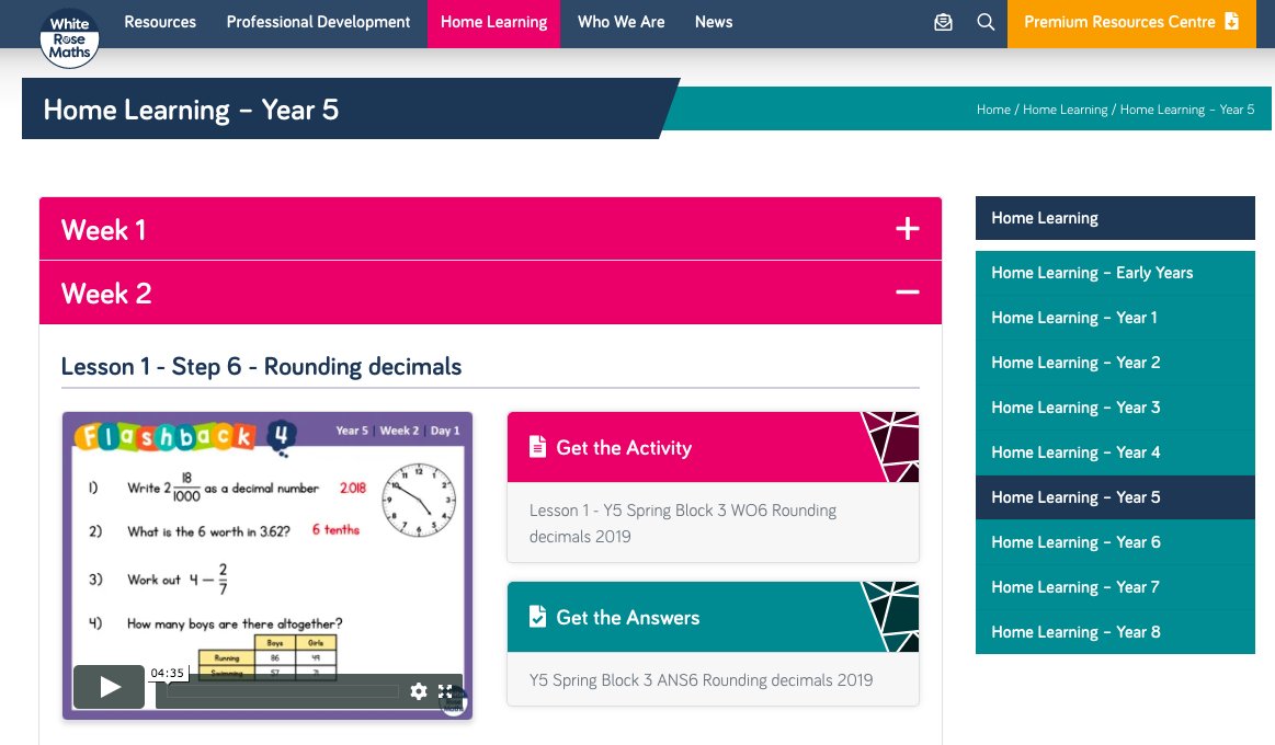 DeputyDCooper's tweet photo. 5 FREE fantastic maths lessons from @WhiteRoseMaths for every year group every week, which include explanation videos, activities and answers. You can also access lessons from previous weeks through their website. #StaySafeRPS ππ»ββββοΈ
https://t.co/mtFPifRziv https://t.co/zWdT6RpFq3