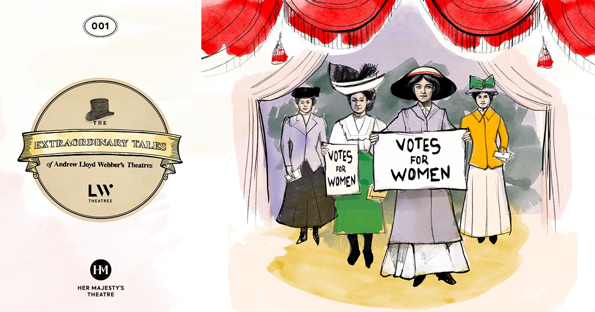 LWTheatres's tweet photo. In 1914 the Suffragettes infiltrated His Majesty's Theatre, (as we were known), when the King was in attendance to try & press a leaflet into his hand.
They didn't get close to him, but did manage to get into the gallery & shower the audience with literature (2/2) #LWFlashback https://t.co/LPlXHsW5NF