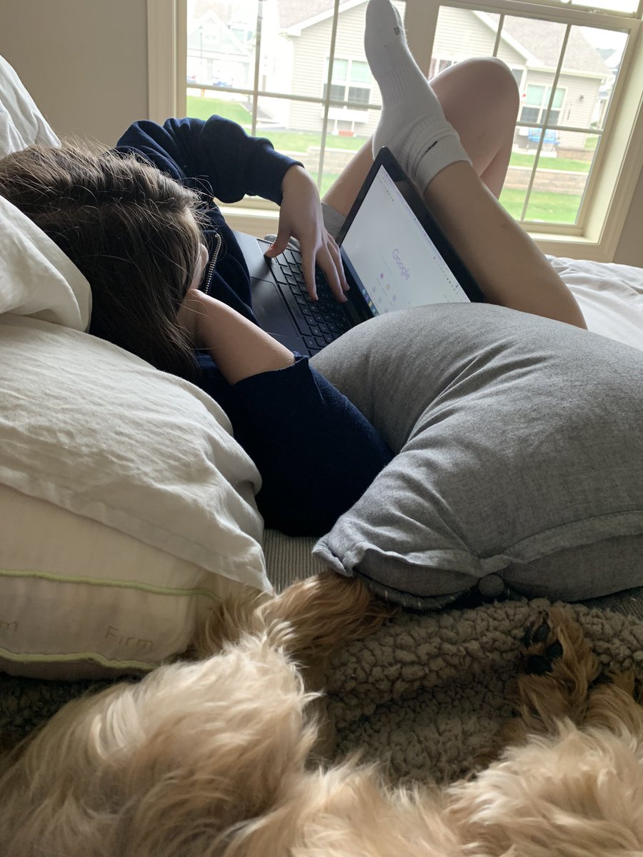Day 19: Wow, the adults were grumpy. Murphy struggled with her online math-Ricky helped. I cried during  @SchittsCreek. Shelter at home extended-at least 30 more days.  #COVID19