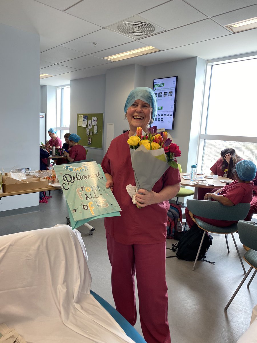 Happy retirement Fiona! 🌸🌺🌷 46 years in the NHS.. what an amazing achievement! You will be missed greatly! Thank you for your service 🌼 #SouthmeadSuperHeroes #NBTProud #HappyRetirement