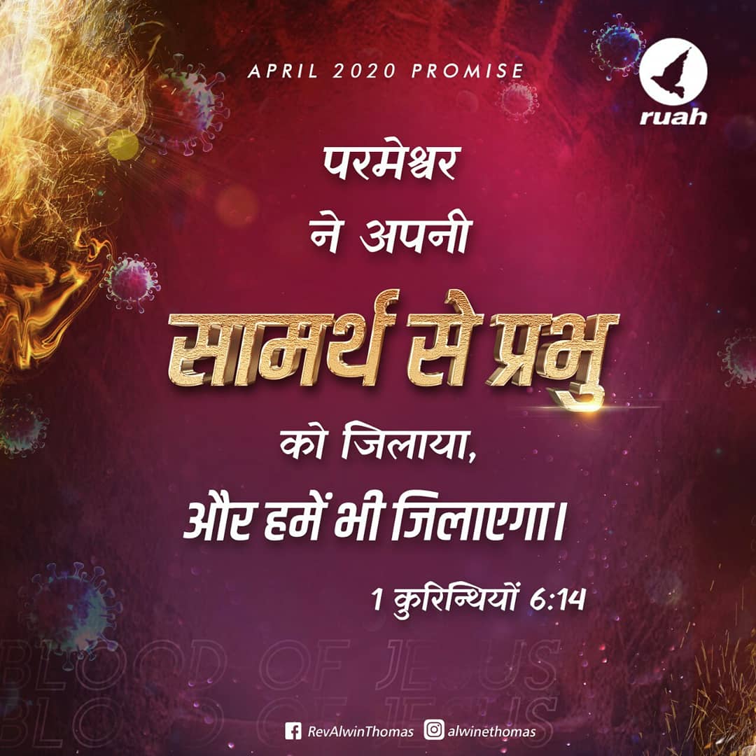 alwinthomas's tweet photo. APRIL 2020 PROMISE VERSE
By his power God raised the Lord from the dead, and he will raise us also.
1 Corinthians 6:14(NIV)
#april2020 #promiseverse #powerofGod #raiseus https://t.co/gbFtpZrnhh