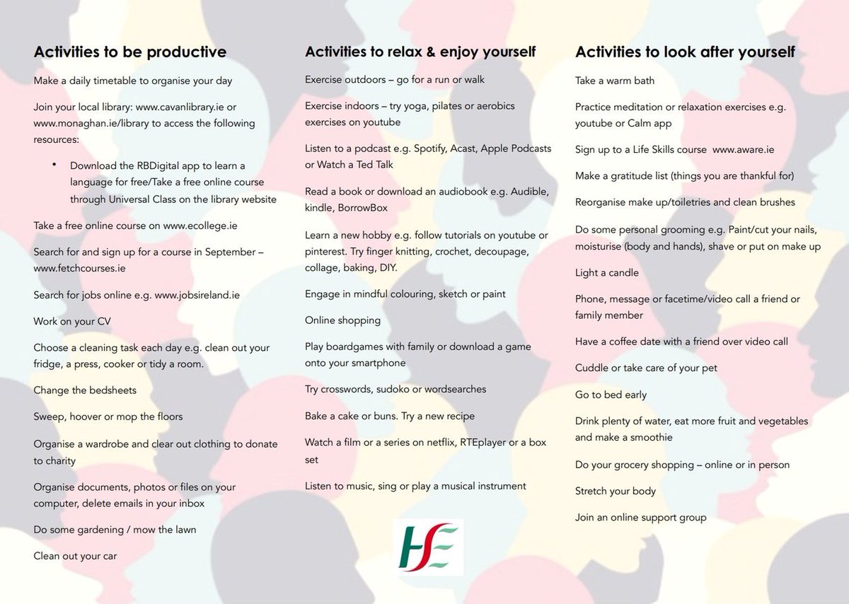 AOTInews's tweet photo. Thank you to @Incredhead for sharing this resource from the Occupational Therapy Dept., Cavan/Monaghan Mental Health Services. Some aspects adapted from the @otaust resource. Thanks to all involved. Feel free to RT. https://t.co/EJbPUVt4NL