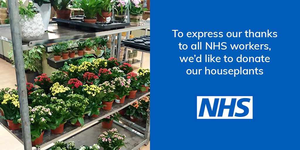 Thank you to our NHS workers 🙏❤️ You go above and beyond and our nation are truly grateful. To express our thanks, we’re are donating the houseplants from our Wychbold and Hagley stores. Deliveries tomorrow and to homes local to stores. #ThankYouNHS
