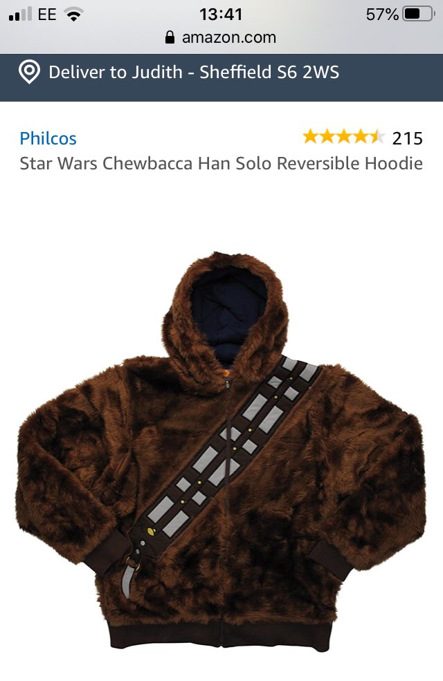 Philcos Star Wars Chewbacca Han Solo Reversible Hoodie