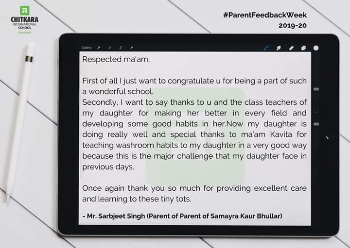 chitkara_school's tweet photo. Parent Feedback Week (2019-20)
What keeps one going is the constant acknowledgement and appreciation of the work done.
____
#CIS #ChitkaraInternationalSchool #Feedback #Parent #ParentFeedbackWeek #PositiveMessage #ThankYou #Feedback6 https://t.co/efpeDZxvBV