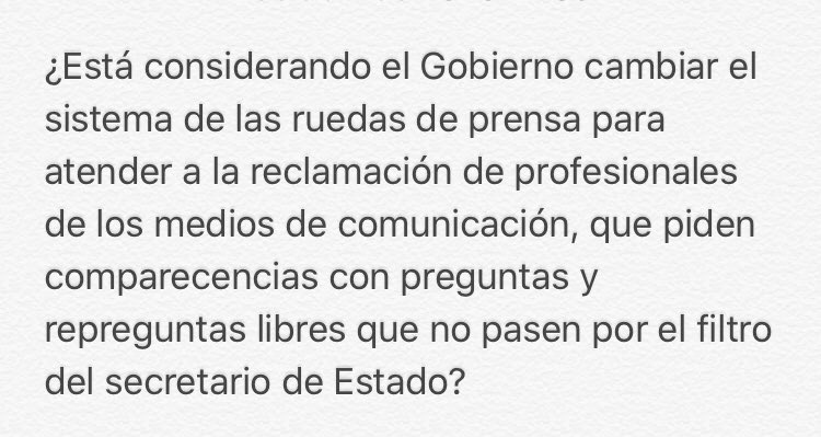 Hoy el sistema de filtrado de La Moncloa ha filtrado las preguntas que hemos hecho sobre el filtrado de preguntas🤷🏻‍♂️ Ponemos por aquí la pregunta para que los ciudadanos lo sepan. Había unas 20 preguntas así 👇🏻