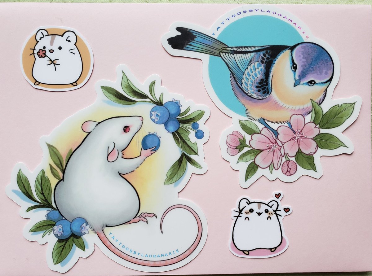 Just made some super cute holographic stickers! The bird and nice are super smooth matte finish. I'll be selling them on my etsy for only 3 bucks a piece! Etsy: PrintsByLauraMarie (link in bio)