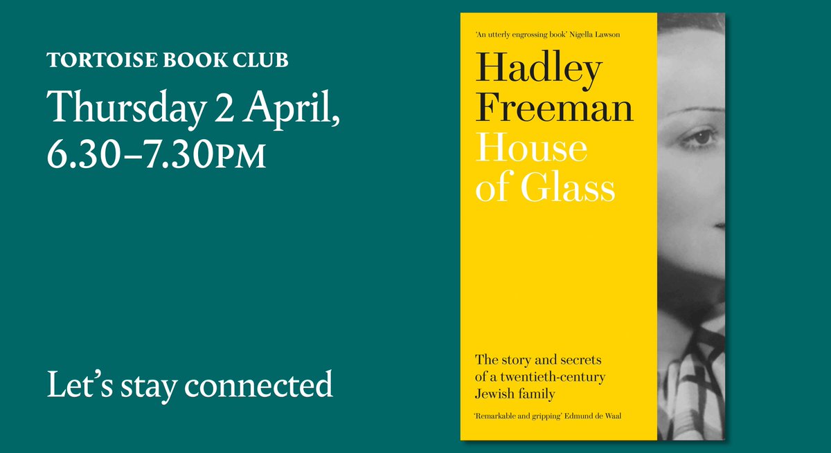 tortoise's tweet photo. The first meeting of the Tortoise Book Club takes place tomorrow. 

The book is @HadleyFreeman's moving memoir House of Glass – and she'll be joining us to discuss it.

Sign up via the app. If you're not already a member, you can try Tortoise for free: https://t.co/ev1XcJT5LE 📲 https://t.co/r8F0If2MSM