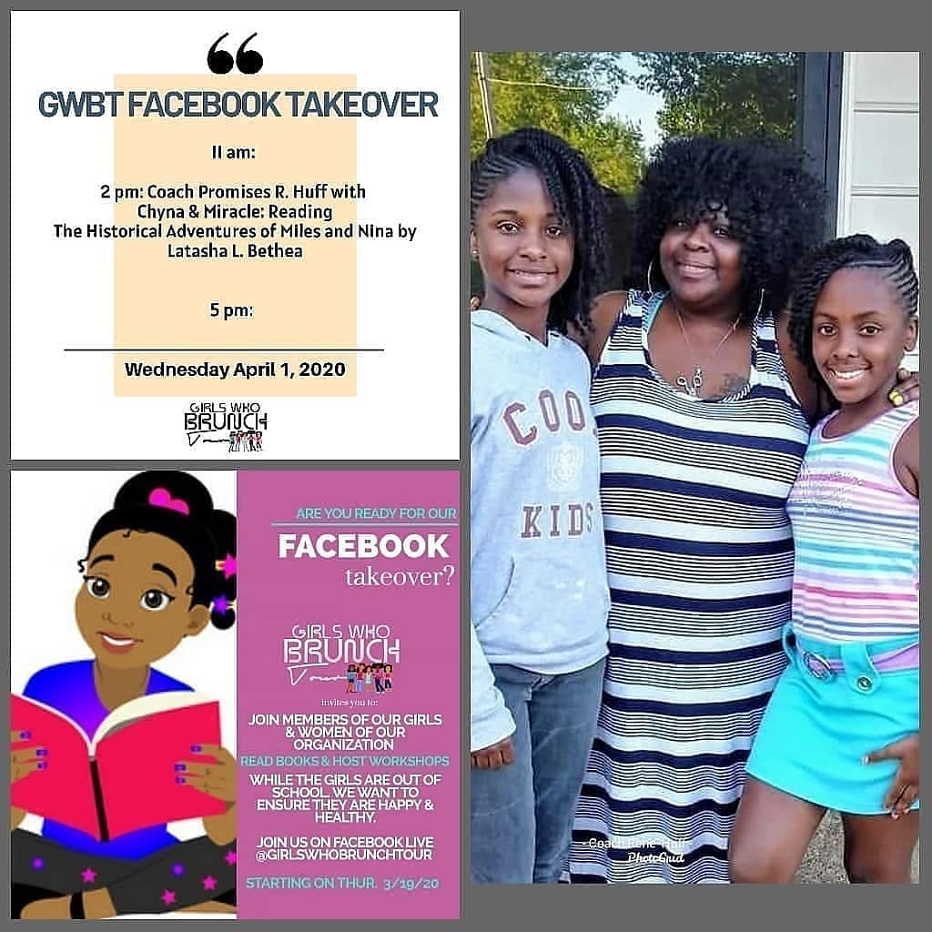 CoachP2424's tweet photo. Good morning all! Tune in today, April 1st for our live book read The Historical Adventures of Miles and Nina (Vol. 2) in support of the Girls Who Brunch Tour and Author of the book Ms. Latasha L. Bethea. Please share this post. Thank you for all your support and be blessed! https://t.co/jTghhCP78A