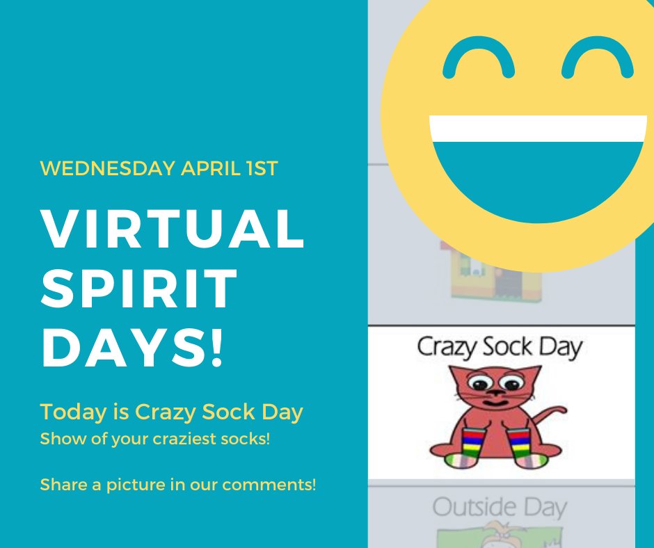 BennettFISD's tweet photo. Keep those pictures coming!
Wednesday is Crazy Sock Day!
We would LOVE to see YOUR pictures of how you are celebrating our Virtual Spirit Day today!
Post Your Pictures in the comments on our FB page! #BennettRocks https://t.co/6qWlkj7sVj