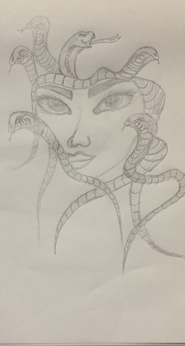 LeighSTJOHNSy56's tweet photo. Sketching Medusa! I have been blown away by the #sketches the children have done at home today! #toneandshading #medusa #mythicalcreatures #talentedchildren @LeighSTJOHNSsch https://t.co/evVLGsvmyf