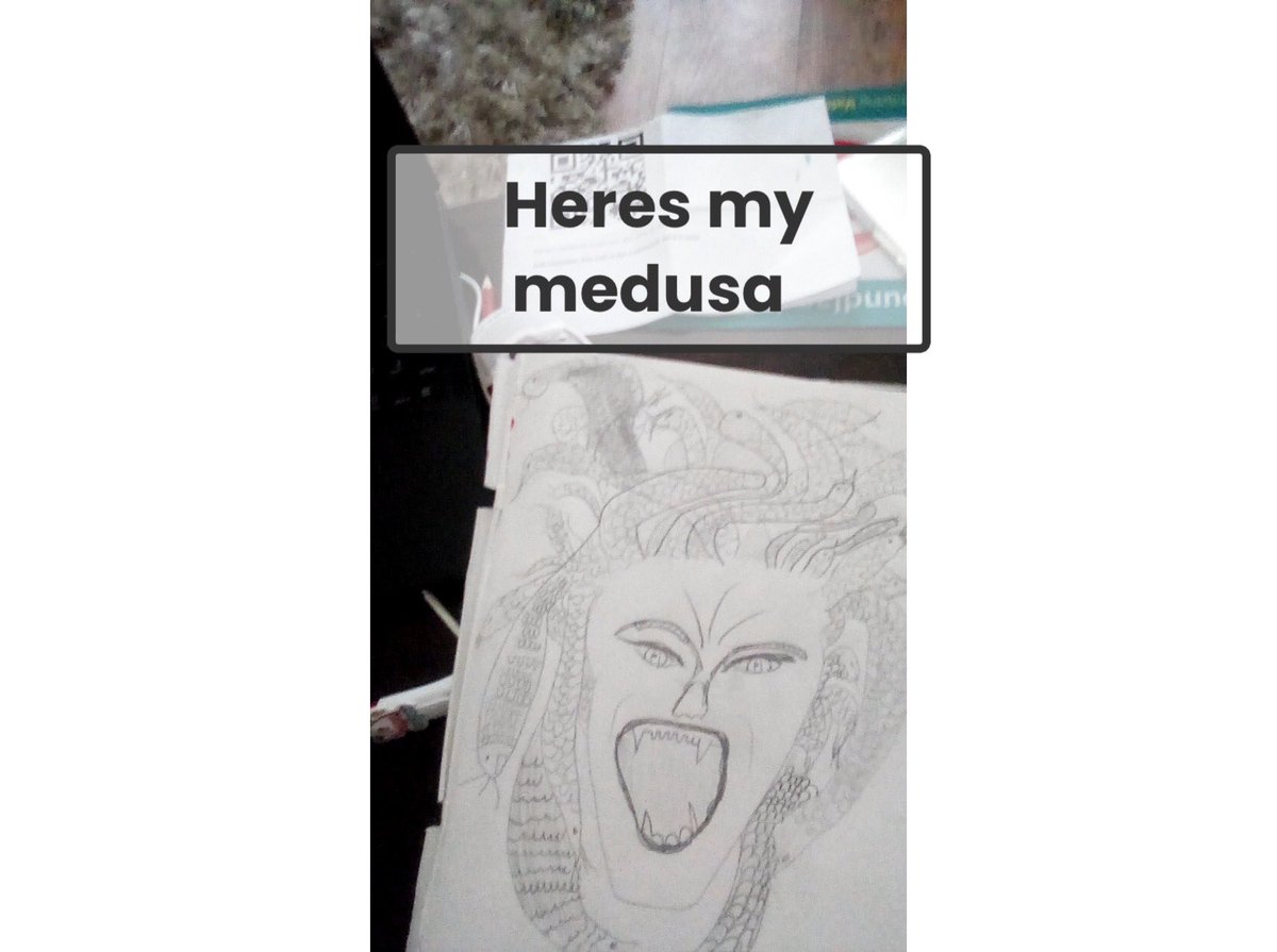 LeighSTJOHNSy56's tweet photo. Sketching Medusa! I have been blown away by the #sketches the children have done at home today! #toneandshading #medusa #mythicalcreatures #talentedchildren @LeighSTJOHNSsch https://t.co/evVLGsvmyf