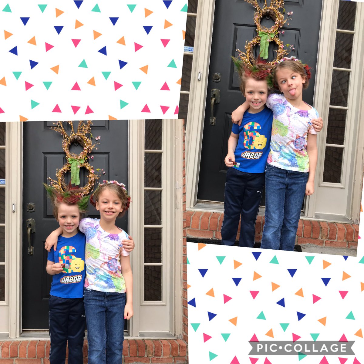 Jemarbleteacher's tweet image. Crazy Hair Day CCS Virtual Spirit Day 3!💙🎉💛#ccsgoesvirtual #CarmelCares