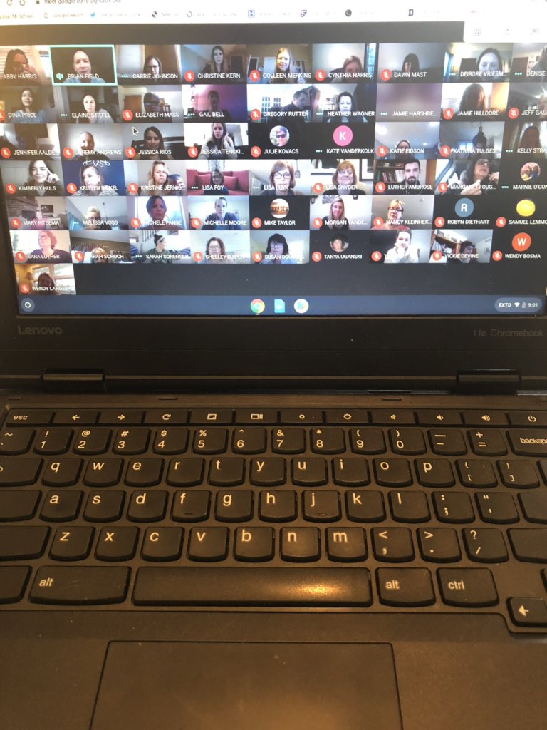 60 ppl in an elementary district wide mtg. The “mute” button is a new meeting norm. 😂