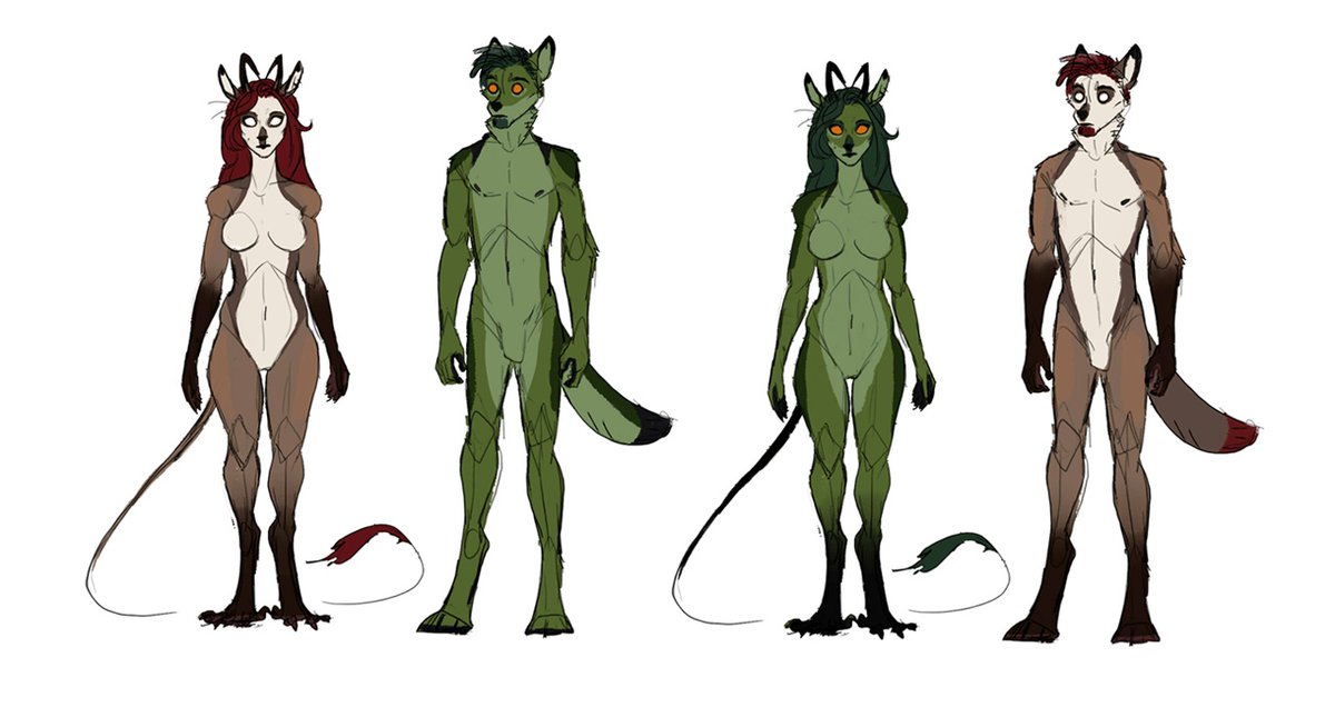 I don't remember if I posted it here or not, but doesn't matter ? Guides to my and @Limelon's OCs plus little experiment for fun :D Swapping colors! 