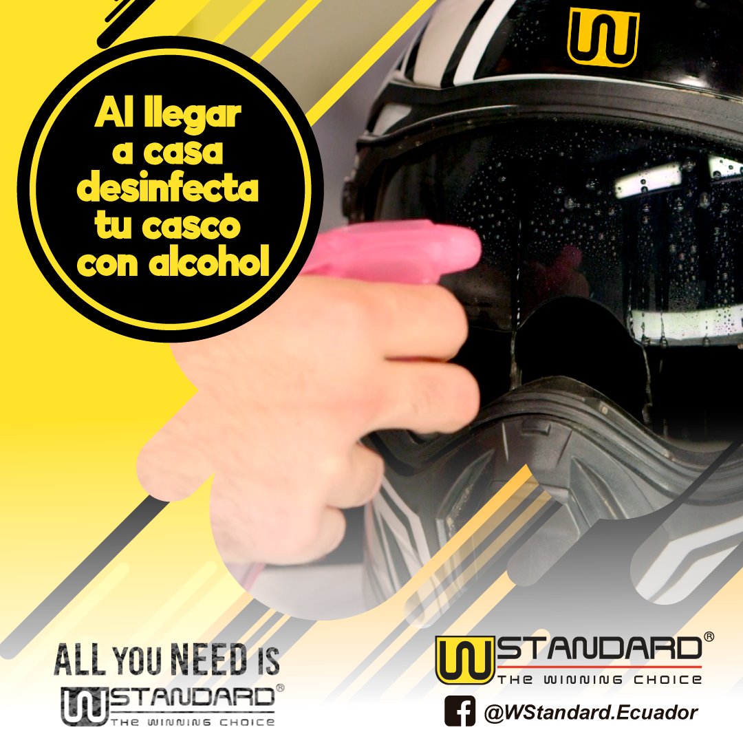 Idirsa_ec's tweet photo. Es muy importante desinfectar tus accesorios #amigo #motorizado para la limpieza y desinfección de tu casco puedes utilizar un paño de agua y alcohol #ecuador #todoscontraelcovid19 #covid19 #deestasalimosjuntos #Covid19Ec https://t.co/7pNFnIZoYP