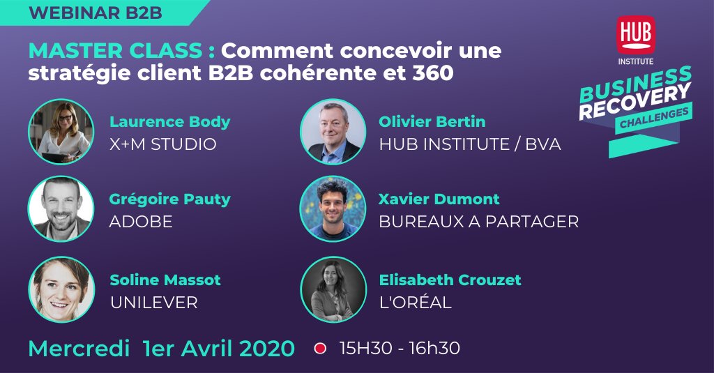 [Master Class] Comment orchestrer une expérience B2B cohérente et 360 ?
Réponse tout de suite avec @olbertin et ses invités pour notre webinar B2B

➡️hubs.ly/H0p3mXJ0

#BusinessRecovery
