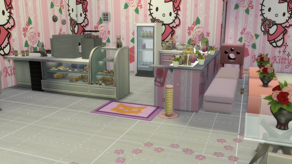 design_meli's tweet photo. → Lot Name: Kitty Cafe 
→ Lot Size: 20x15 
→ Origin ID: My_Dream85 
→ Place with BB.MoveObjects On 

This #Kitty #Cafe is available to download on #TheSims4 #gallery 🐱🐱 

#MeliDesign #Sims4 #TS4 #Cat #Cats #HelloKitty #Cute 
#CatCafe #Coffee #Bakery https://t.co/50kSsSHPAn
