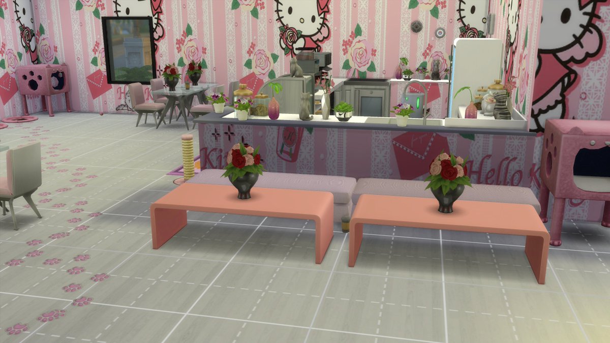 design_meli's tweet photo. → Lot Name: Kitty Cafe 
→ Lot Size: 20x15 
→ Origin ID: My_Dream85 
→ Place with BB.MoveObjects On 

This #Kitty #Cafe is available to download on #TheSims4 #gallery 🐱🐱 

#MeliDesign #Sims4 #TS4 #Cat #Cats #HelloKitty #Cute 
#CatCafe #Coffee #Bakery https://t.co/50kSsSHPAn
