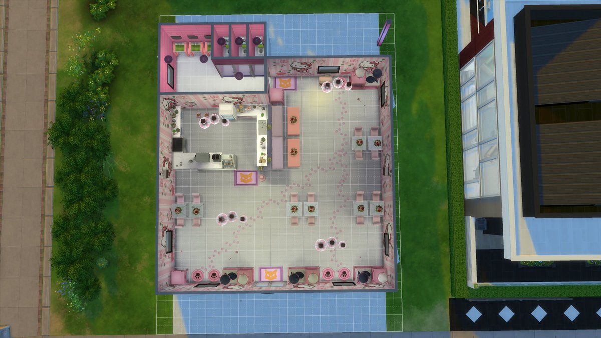 → Lot Name: Kitty Cafe 
→ Lot Size: 20x15 
→ Origin ID: My_Dream85 
→ Place with BB.MoveObjects On 

This #Kitty #Cafe is available to download on #TheSims4 #gallery 🐱🐱 

#MeliDesign #Sims4 #TS4 #Cat #Cats #HelloKitty #Cute 
#CatCafe #Coffee #Bakery