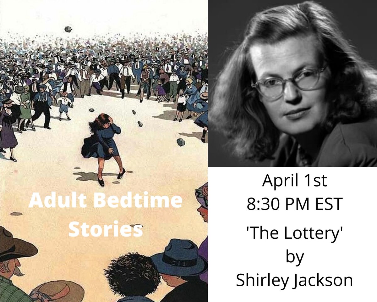 Facebook Live reading of an Adult Bedtime Story
 'The Lottery'
    Tonight at 8:30 EST
#books #QuarantineLife #CoronaLockdown #FBLive 
facebook.com/todd.abernathy…