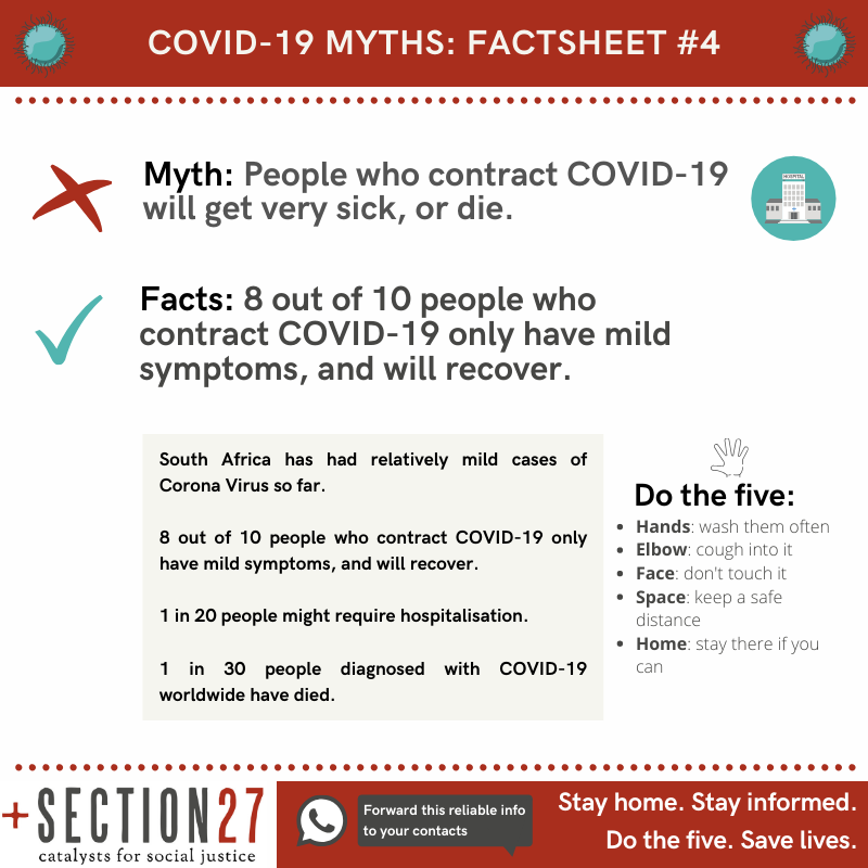 DOWNLOAD &amp; SHARE | 📢 Busting myths about COVID-19 🦠: share this information with your contacts. Stay home, stay informed, do the five, save lives. ✊🏽

[Download these images and send them to your contacts over Whatsapp. Spread reliable, factual information] #Covid_19SA