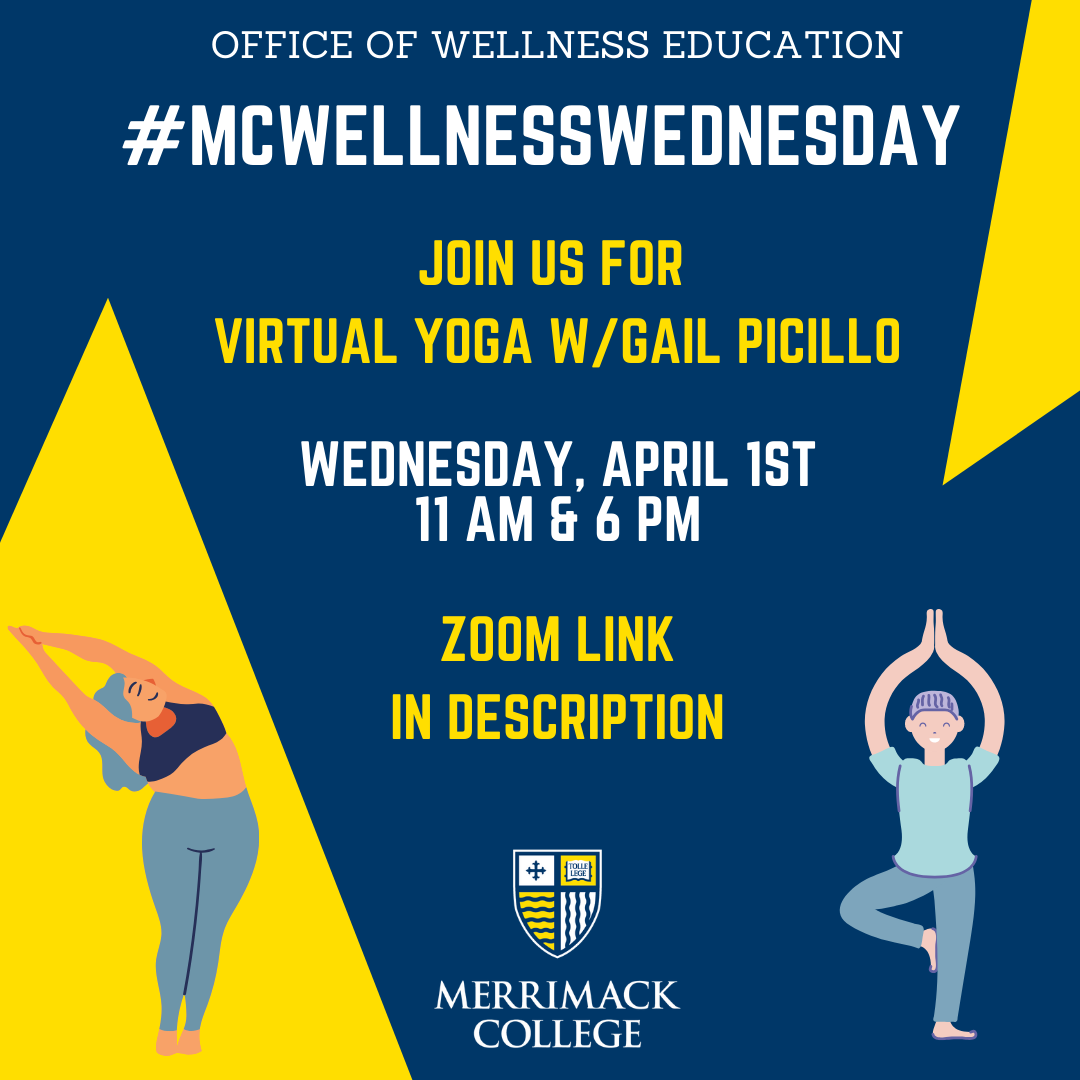MCwellnessed's tweet photo. Feel rooted, supported, &amp; uplifted. Join us in a virtual yoga session w/ Gail Picillo, coordinator of the Discover Program! TODAY 11am &amp; 6pm 🙏

Join here: https://t.co/2KSHFyfRbU

#mcwellnesswednesday #TheMoreYouKnOWE #wellnesseducation #yoga #selfcare #merrimackcollege https://t.co/XPDAAsxR0a
