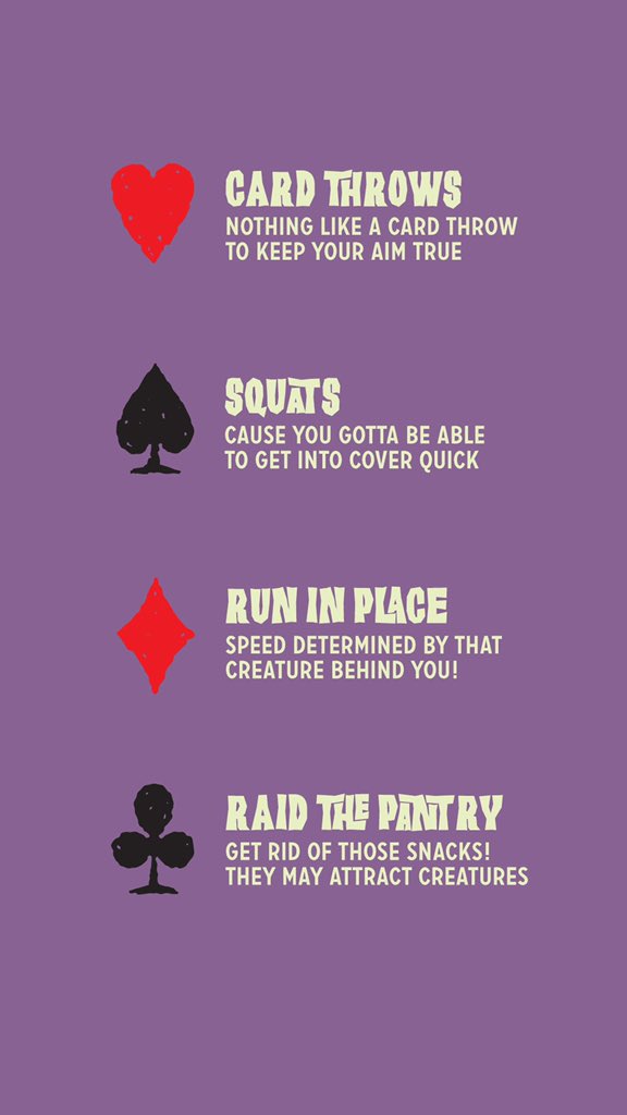 KeymasterGames's tweet photo. Nothing like the threat of terrifying creatures to make you want to workout even when you’re stuck inside.
So we’ve patented our first workout routine to help you keep your aim sharp and your body ready to 🏃♀️
What exercises would you add to the mix? #AprilFun https://t.co/hICXRGIOlI