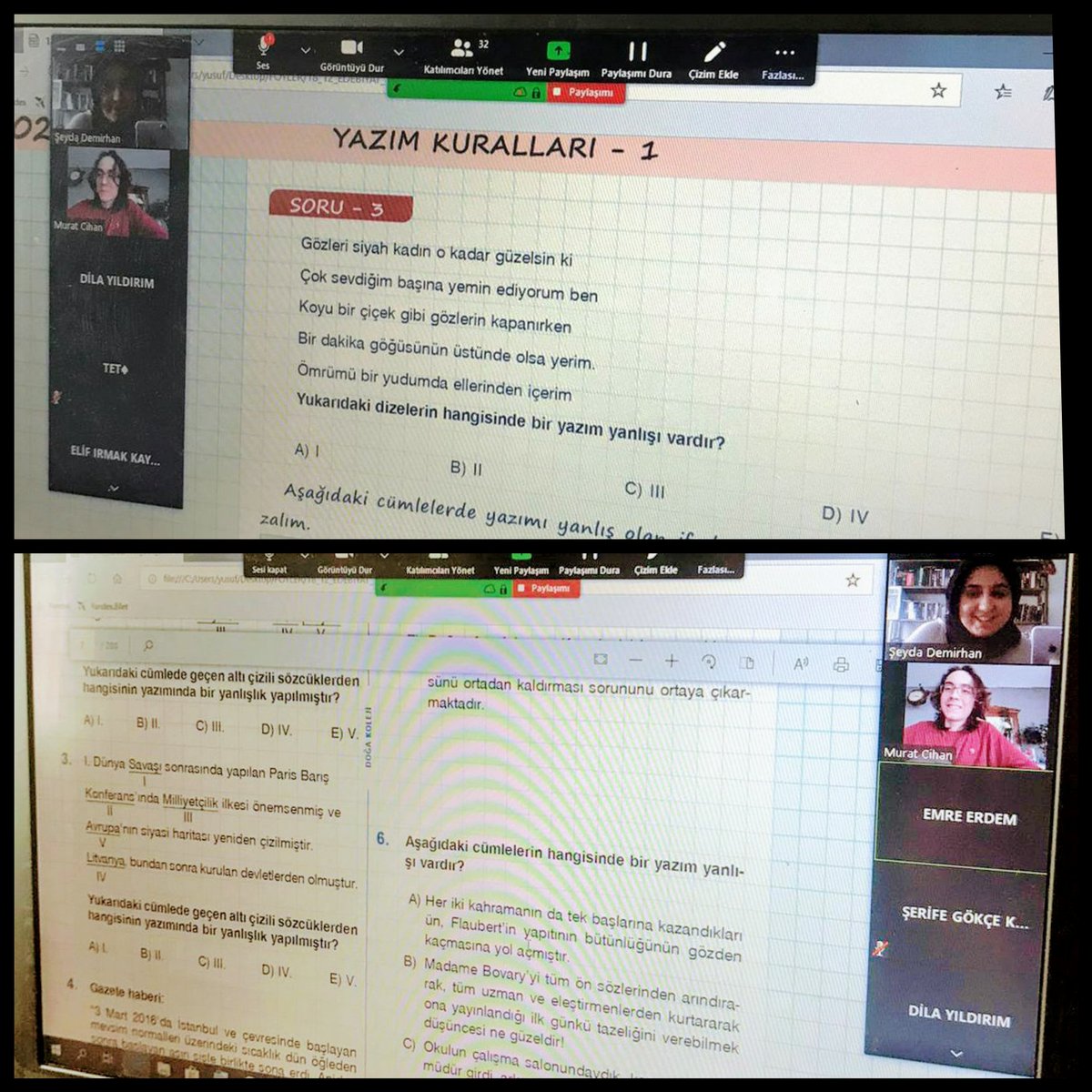 <a href="/KurtkoyDoga_K/">Kurtköy Doğa Anadolu Lisesi</a> #dogamevimde ile Öğretmenimiz <a href="/eydaDemirhan1/">Şeyda Demirhan</a> bugün 11.Sınıflarımızla online Türk Dili ve Edebiyatı dersini gerçekleştirdi.