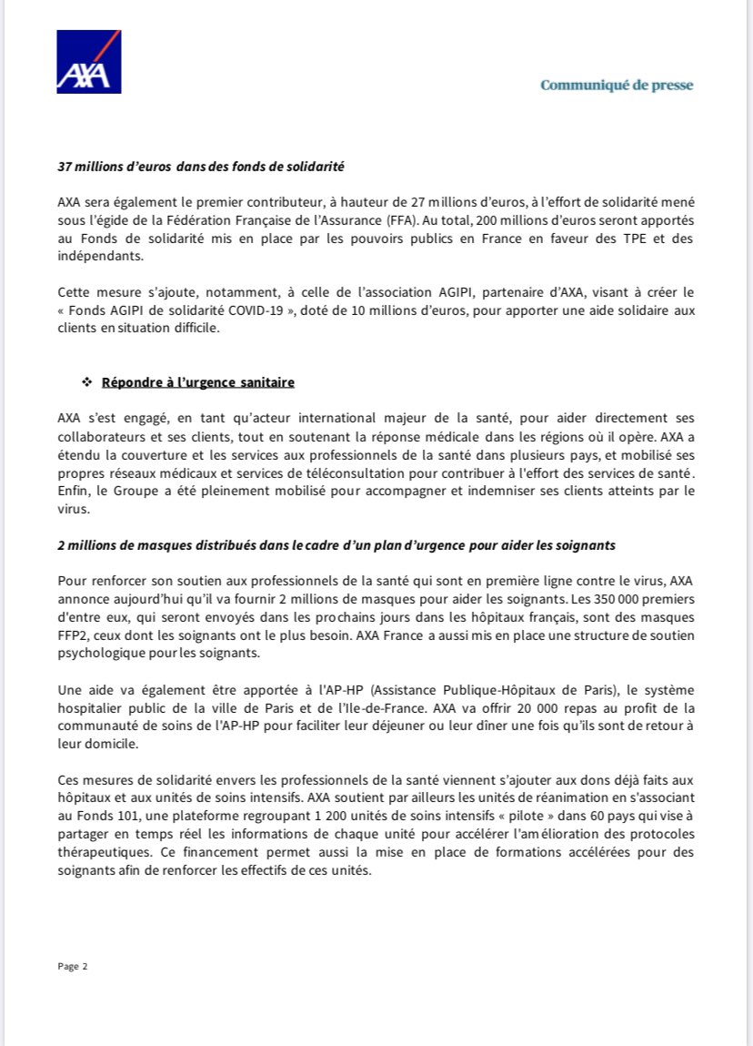 JulienParot's tweet photo. Alors que la crise liée au #COVID19 continue de s’étendre dans le monde, @AXA annonce aujourd’hui le renforcement de son plan d’action visant à répondre à l’urgence sanitaire, économique et sociale. https://t.co/z8aVCLOlNZ