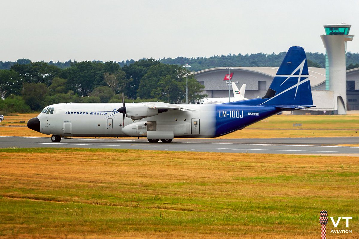 TeamVTAviation's tweet photo. The @LockheedMartin LM-100J Super Hercules entering the Runway at Farnborough Airport departing after Farnborough International Airshow 2018.
#LockheedMartin #LM100J #SuperHercules #Farnborough #FIA2018 #airshow #UK #London #Airport https://t.co/mJp6VcboMM