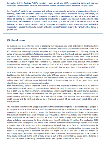 FeBAF's tweet photo. #Spotlight f n. 06/2020. In this issue:
1. Mitigating the effects of #COVIDー19
2. Big players needed for Italy's #PrivateEquity #VentureCapital
3. Property and third party #insurancemarkets
4. No country is an island @bancaditalia
https://t.co/YmU9LOqrO4
@gfrizzuti https://t.co/nFTzLOPs0f