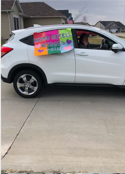 MsGefell's tweet photo. Yesterday was so special. I got to see a lot of smiling faces during our neighborhood drive. I MISS YOU GUYS SO MUCH! https://t.co/8KXeVU7BJN