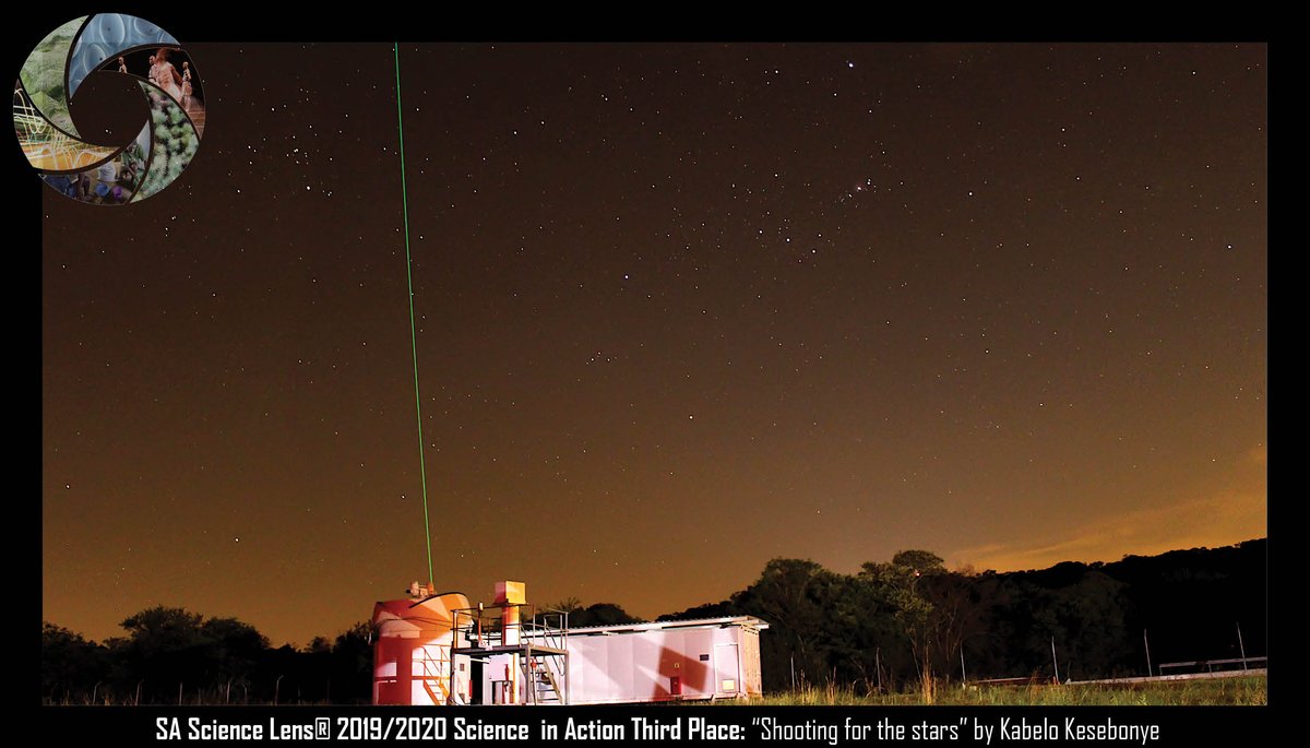 NRF_SAASTA's tweet photo. From the #SAScienceLens #ScienceinAction category, Kabelo Kesebonye’s “Shooting for the stars” shows @HartRAO's Roscosmos laser tracker, a scientific instrument that contributes greatly to local and international studies. https://t.co/wnDn3w8IaO https://t.co/fbUtIQDDdj