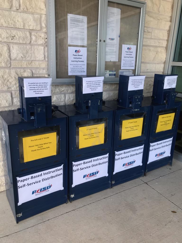 pfisd's tweet photo. ⭐ Paper-based learning plans available now! ⭐
For students and families that do not have access to devices or the Internet, the District will provide alternative paper-based learning plans. They are set up and ready for pick up at our district meal locations. https://t.co/uDhZy9k4A6