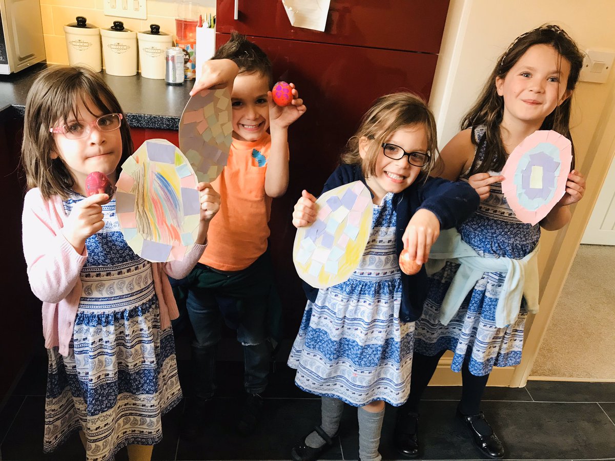 Leah_Binx's tweet photo. Egg painting and crafts today for these and sock sorting and pegging 😊#Parrett class #heps@home @H_E_P_S https://t.co/hFwtkVoW7Z