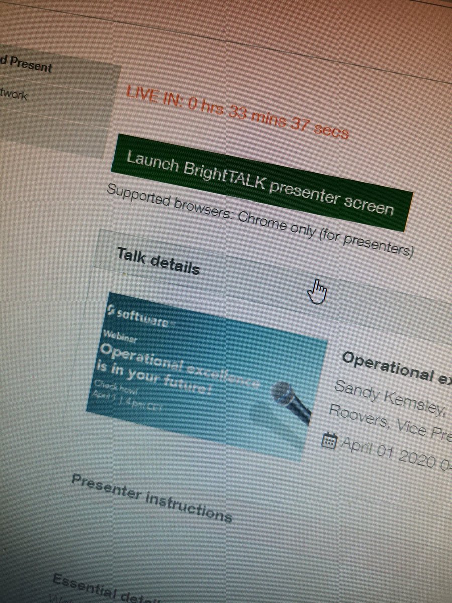 Starting the webinar in 15 minutes - LAST CHANCE! Listen to BPM analyst <a href="/skemsley/">Sandy Kemsley</a>  and transformation and ARIS expert <a href="/ericroovers/">EricRoovers@mstdn.social</a> be discussing the role of operational excellence in the future 🤓 LIVE Q&amp;A at the end! Here is the place to be right now: bit.ly/2US4ETi