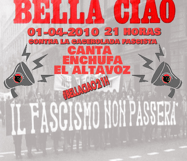 Klaseobreratk's tweet photo. Convocatoria entodos los balcones!! Hora: 21:00 Día: 01/04/2010. #BellaCiao21h #NoPasaran https://t.co/i1UiUHcVcu