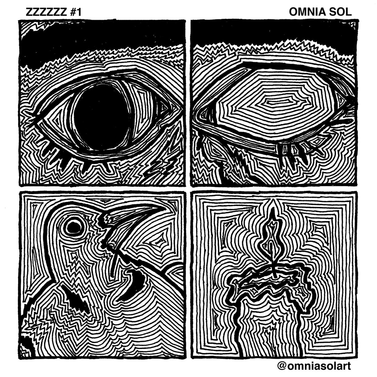 heavyshelltv's tweet photo. ZZZZZZ #1 by Omnia Sol
First page of my new webcomic ZZZZZZ. Updates on Patreon on Mondays and other social media on Wednesdays. Patreon link in bio
#alternativecomics #altcomix #comix #webcomic #lineart #moiré #moireart #opart #psychedelicart #surrealism #dreamcomic #occultart https://t.co/K6cEzdbFut