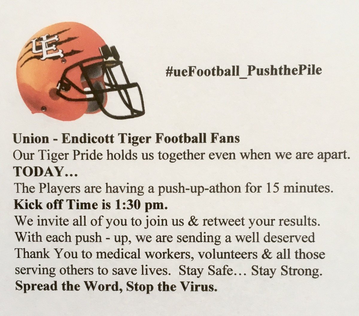 Stay Strong... Stay Together.
#ueFootball_PushthePile