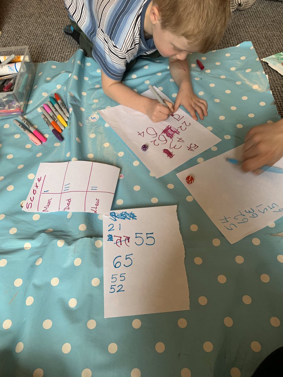 Lynsey46527814's tweet photo. Some number formation practice whilst playing a game with dice. ๐ฒ ๐ #numbersareeverywhere @ReceptionBlue https://t.co/F6q8QUUFAi