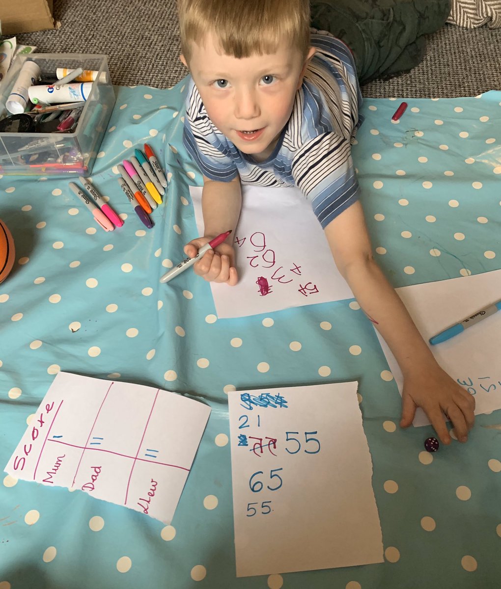 Lynsey46527814's tweet photo. Some number formation practice whilst playing a game with dice. ๐ฒ ๐ #numbersareeverywhere @ReceptionBlue https://t.co/F6q8QUUFAi