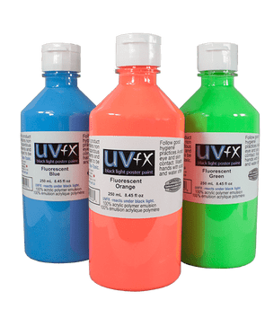 TriArtMfg's tweet photo. UVFX Black Light Poster paint is available in 10 Colours and has two mediums: UV Medium - Gloss and UV - Medium Matte. For more info, visit https://t.co/TYwRAiTfFE

#triart #madeincanada #artsupplies https://t.co/8YCuz8P6mS